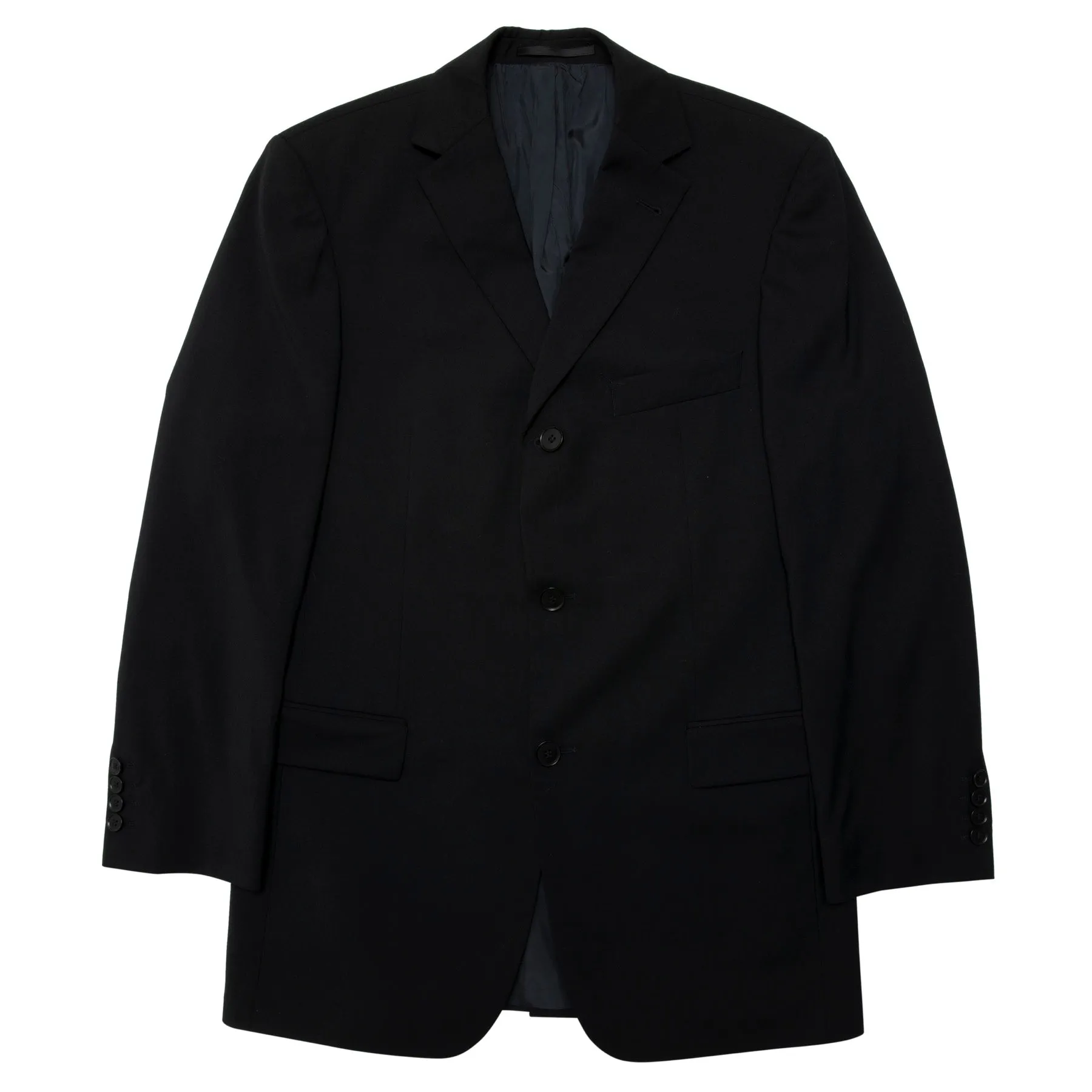 90s Virgin Wool Plain Weave Slim Tailored Jacket