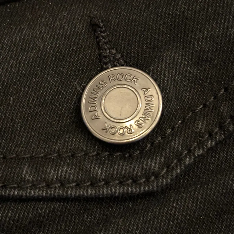 'Admins Rock' Black Stretch Denim Jean Jacket