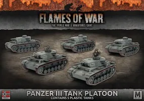 Battlefront Flames of War German Panzer III Tank Platoon Mid War FOW GBX105