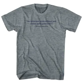 Be Tolerant With Others And Strict With Yourself. - Marcus Aurelius Quote Tees Womens Tri-Blend Junior Cut T-Shirt