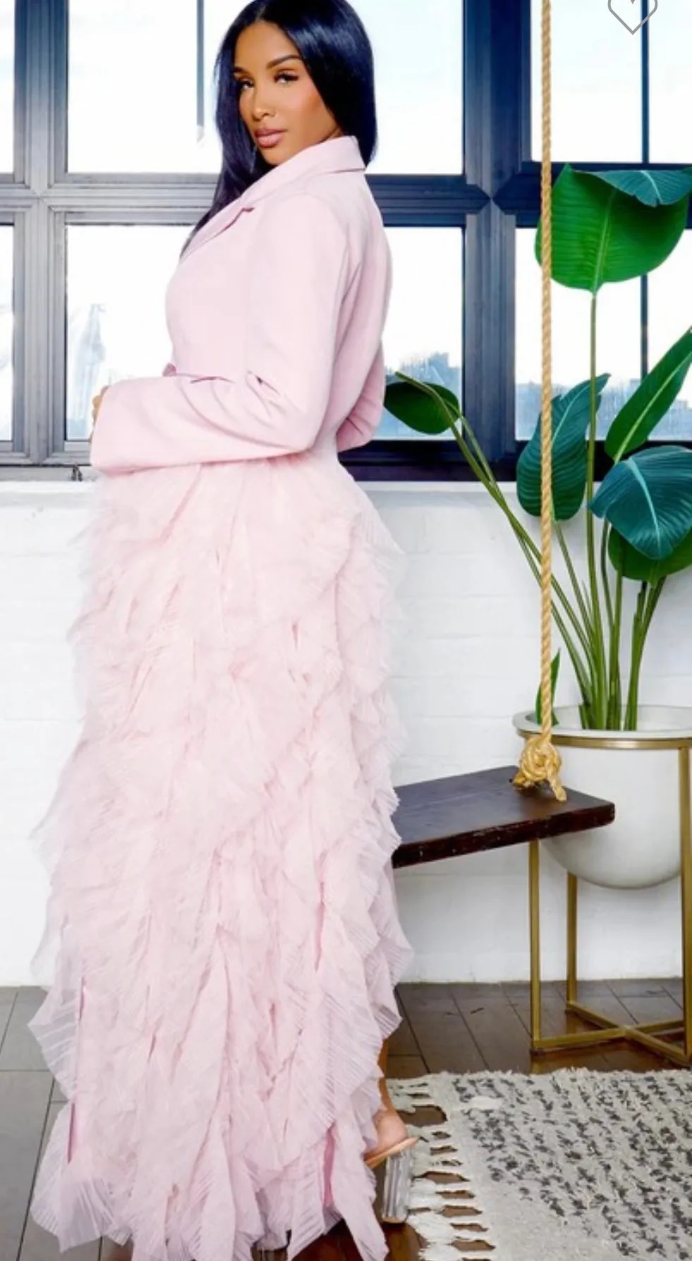 Cherrish the day pink tuxedo blazer