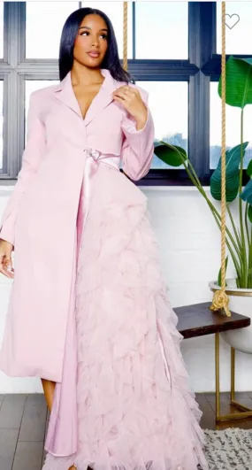 Cherrish the day pink tuxedo blazer