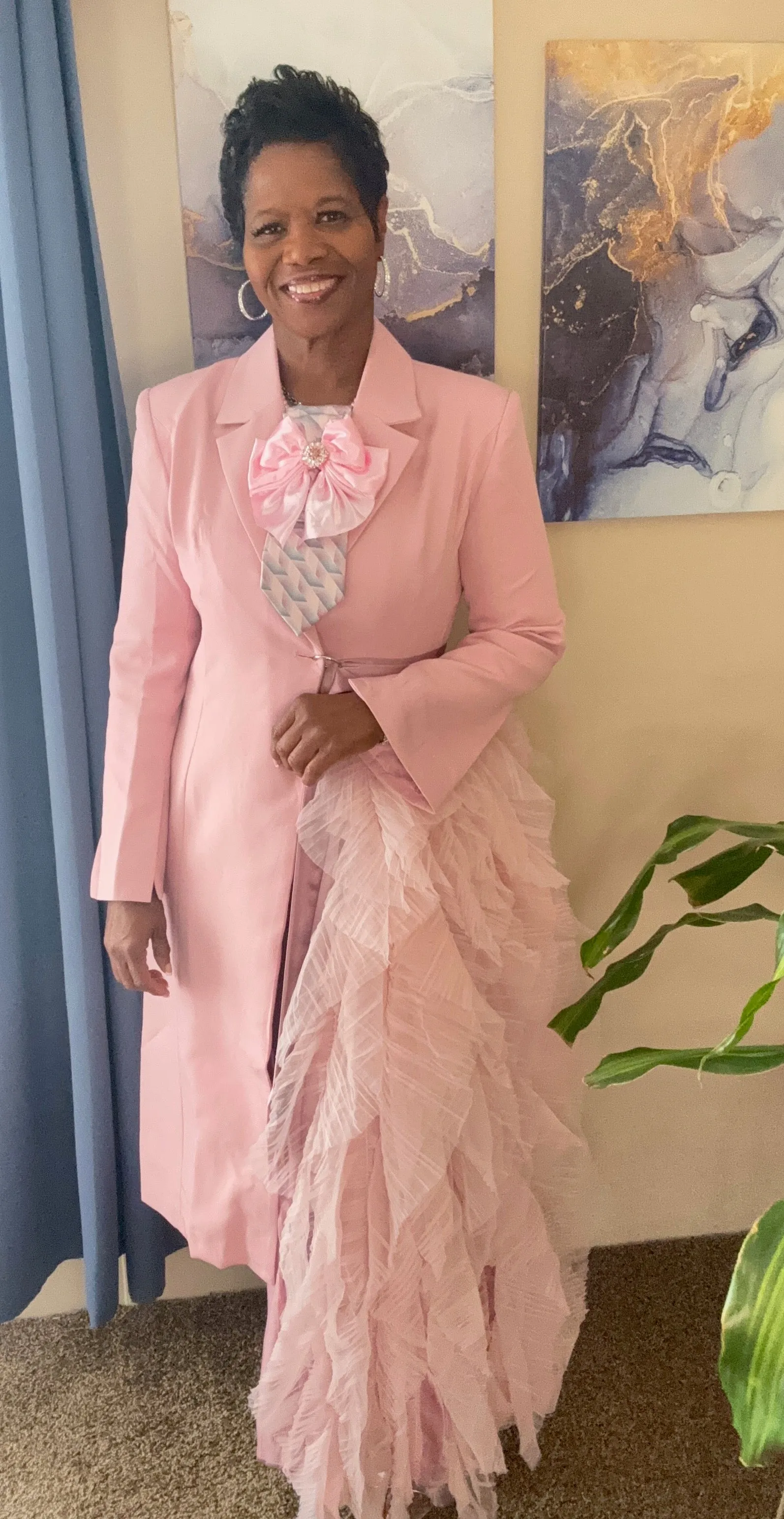 Cherrish the day pink tuxedo blazer