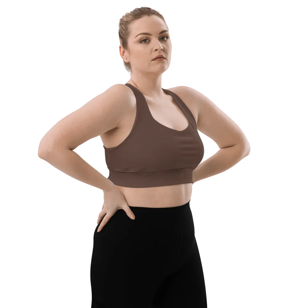 Chocolate Brown Long-Line Sports Bra