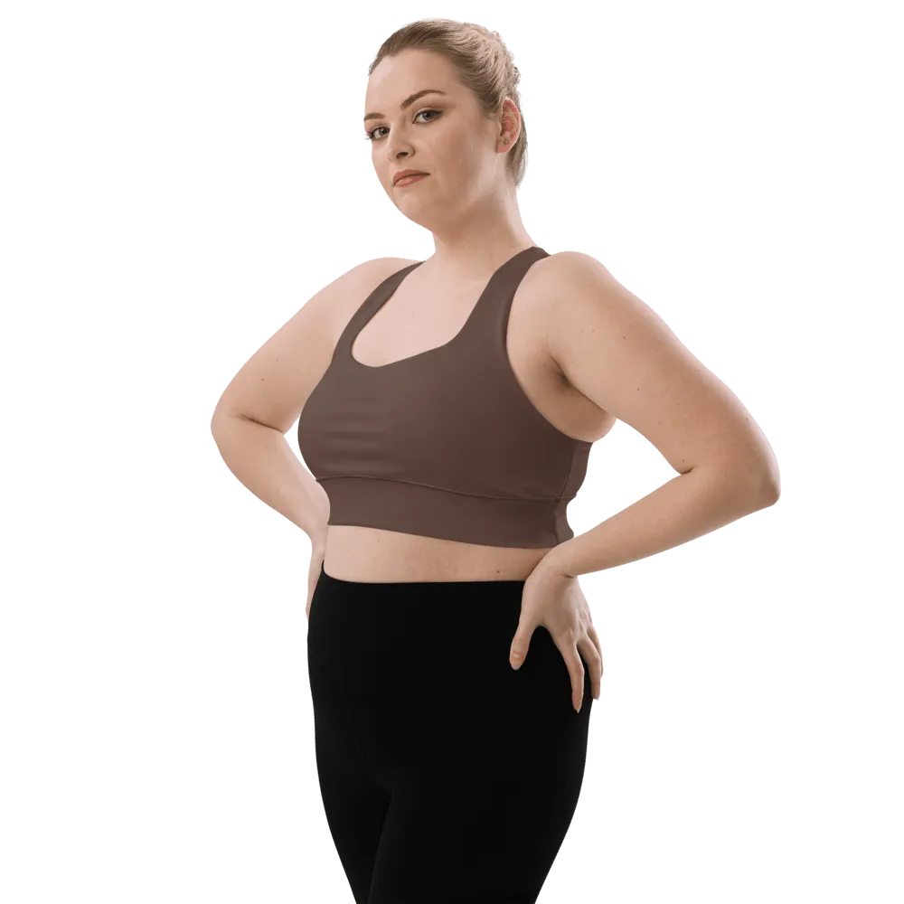 Chocolate Brown Long-Line Sports Bra