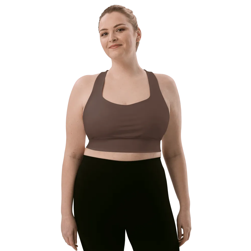 Chocolate Brown Long-Line Sports Bra