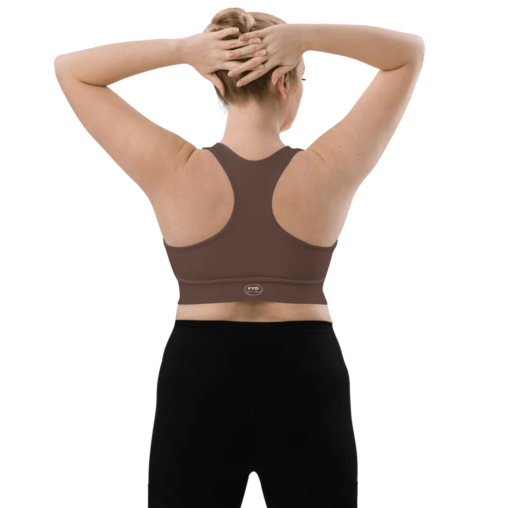 Chocolate Brown Long-Line Sports Bra
