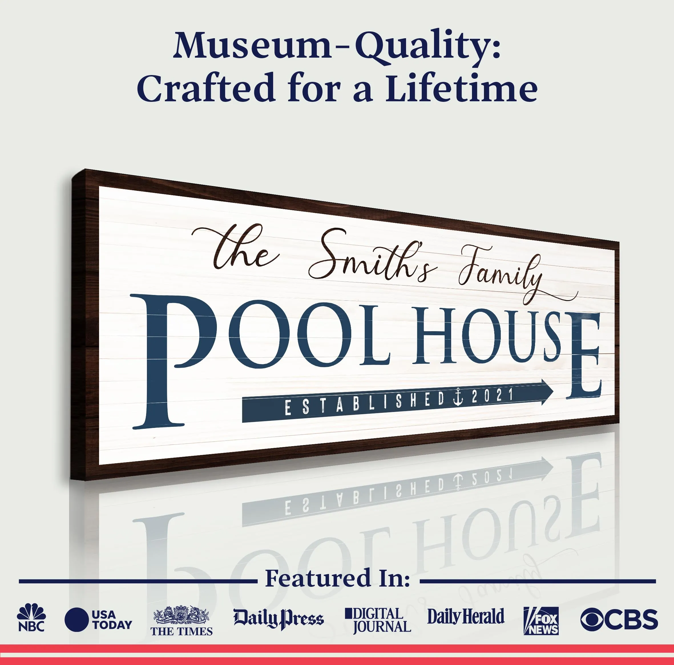 Family Pool House Sign