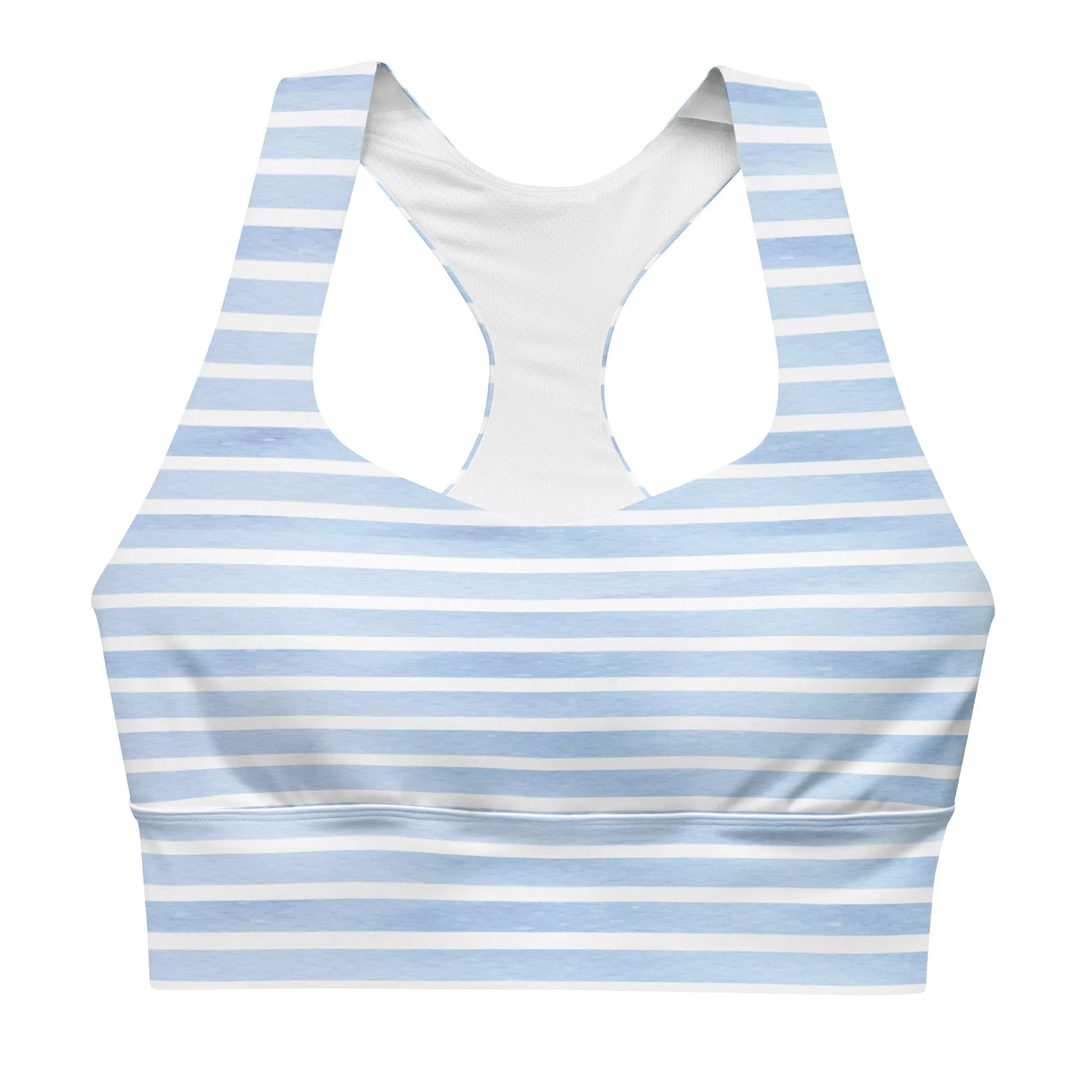 FYD Longline Racerback Sports Bra in pastel stripes