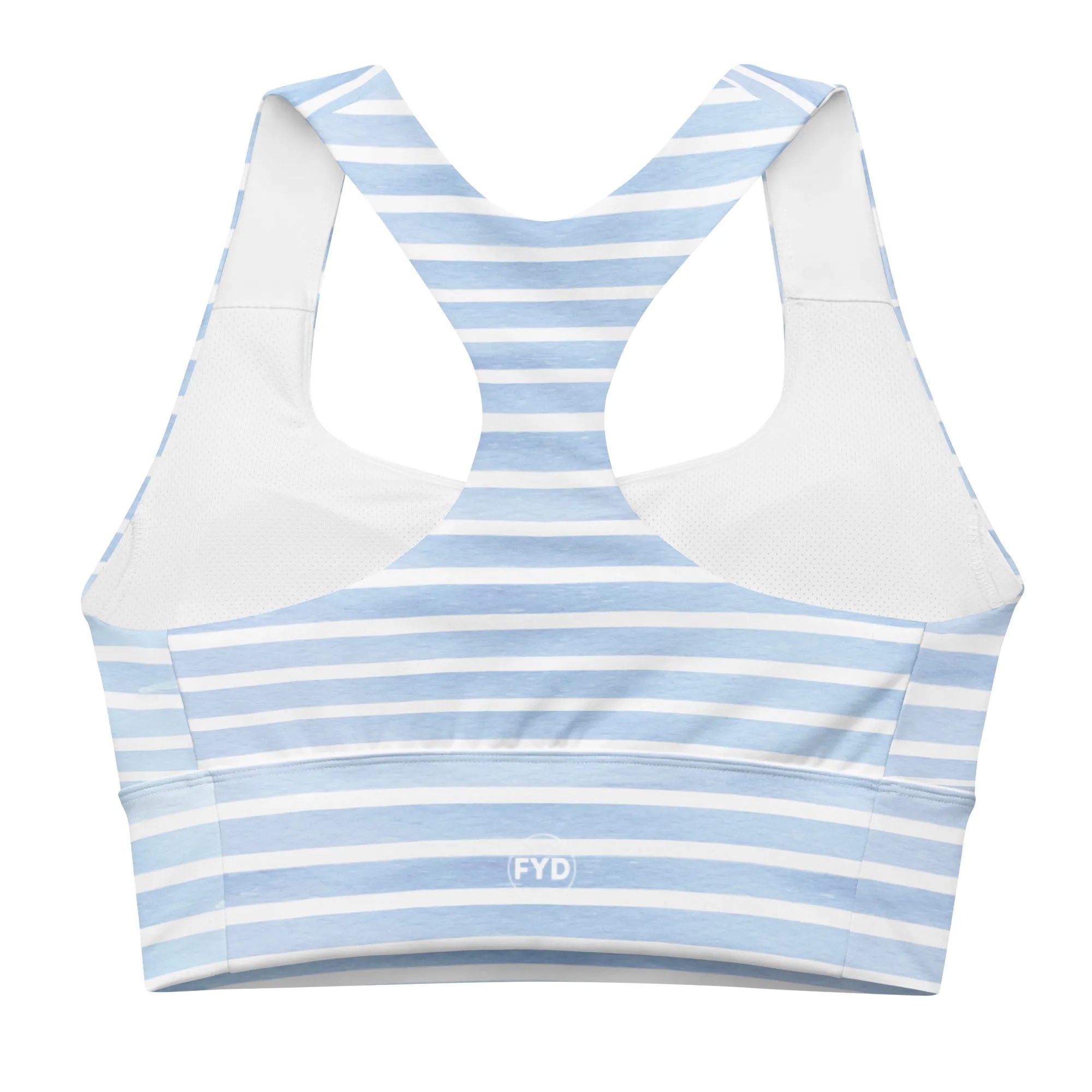 FYD Longline Racerback Sports Bra in pastel stripes