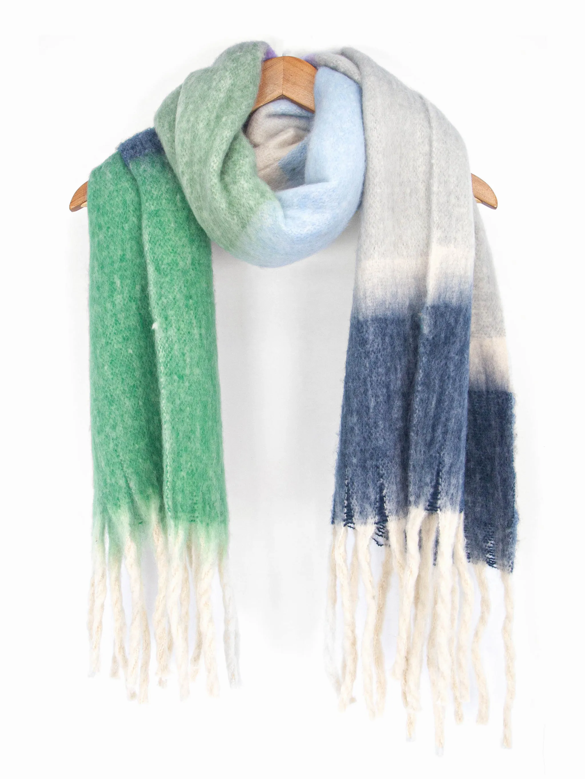 Joey Heavyweight Scarf - Green, Colour Block