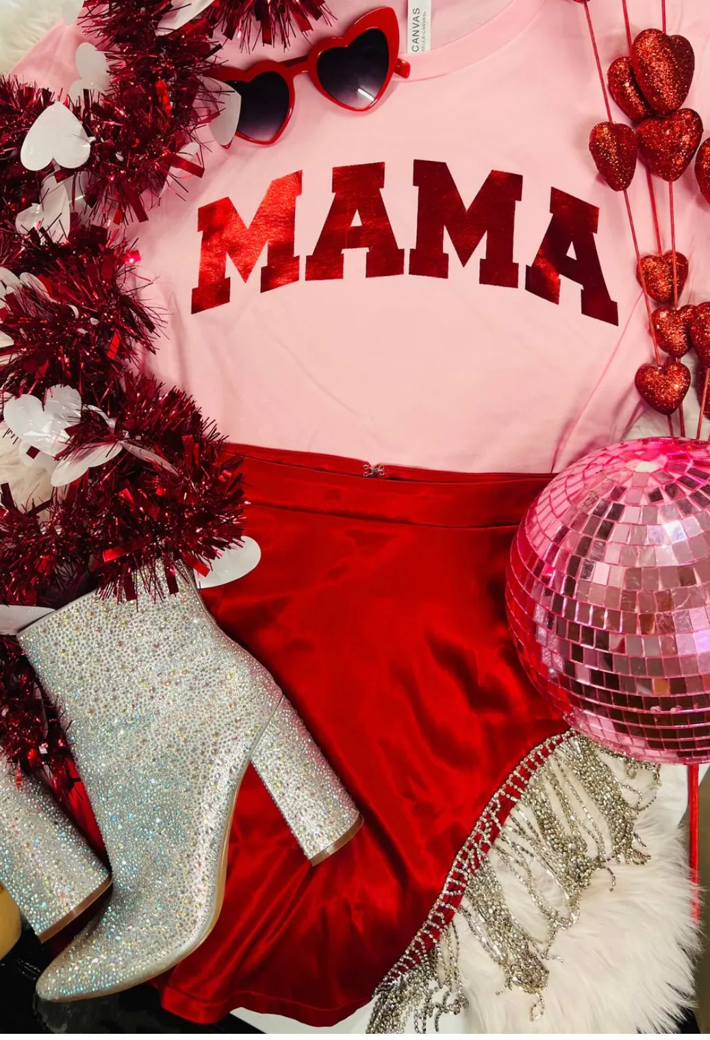 Red Foil Mama Tee
