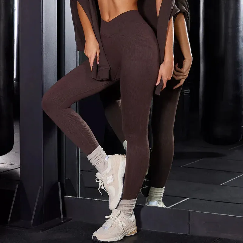 Ribbing Stretch Seamless Sport Pants