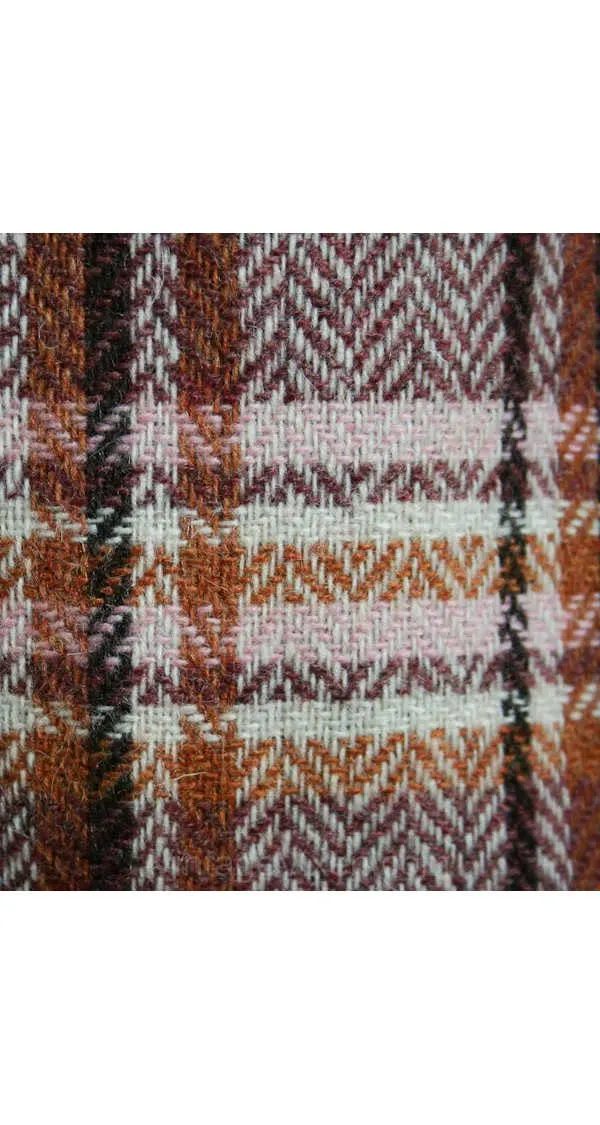 Size 4 60s Skirt - Small Cute 1960s Pink & Cinnamon Plaid Secretary Skirt - Fall Autumn Classic Wool Office Chic - Waist 25 - 39779-1