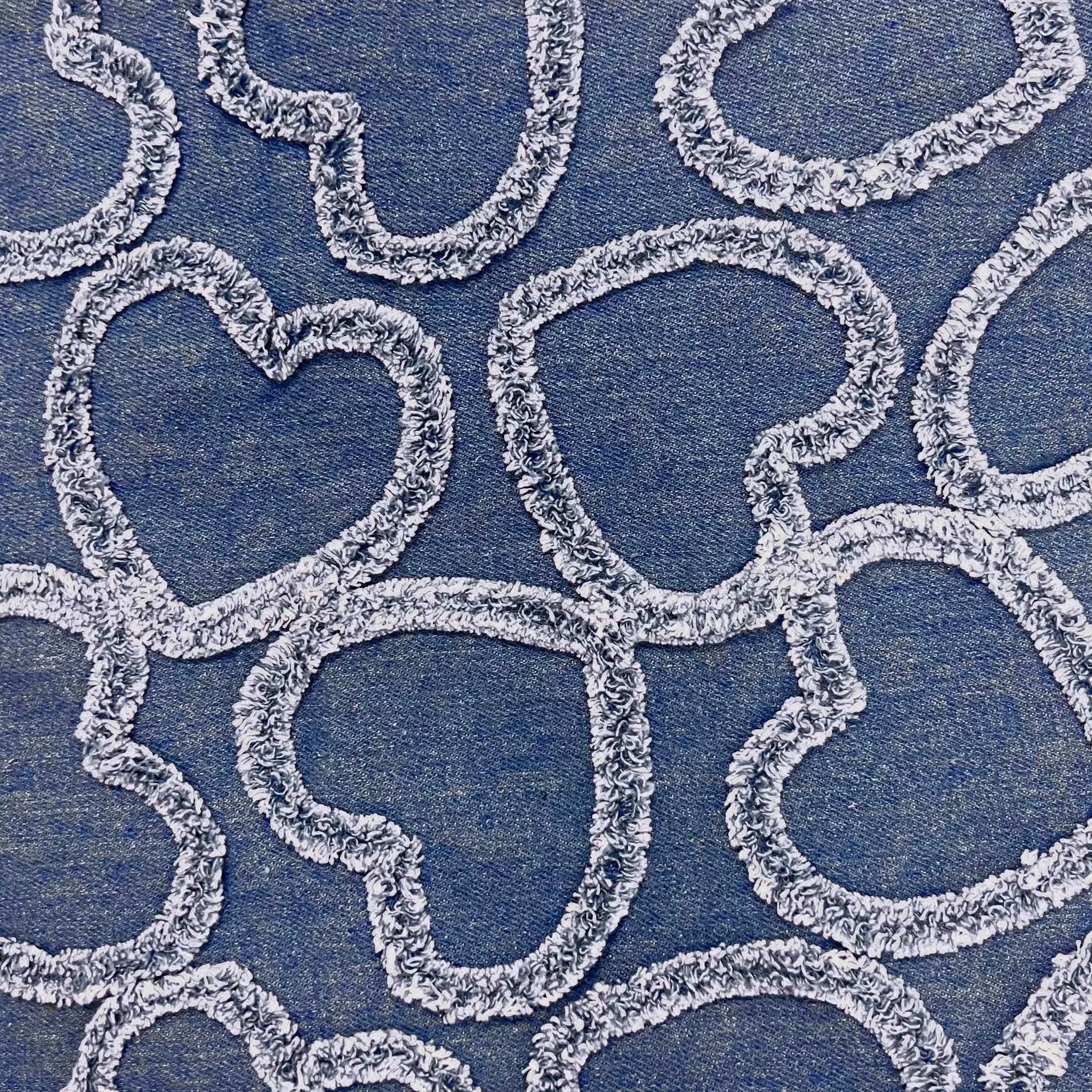 Textured Denim Hearts Fabric