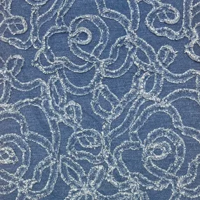 Textured Denim Rose Fabric