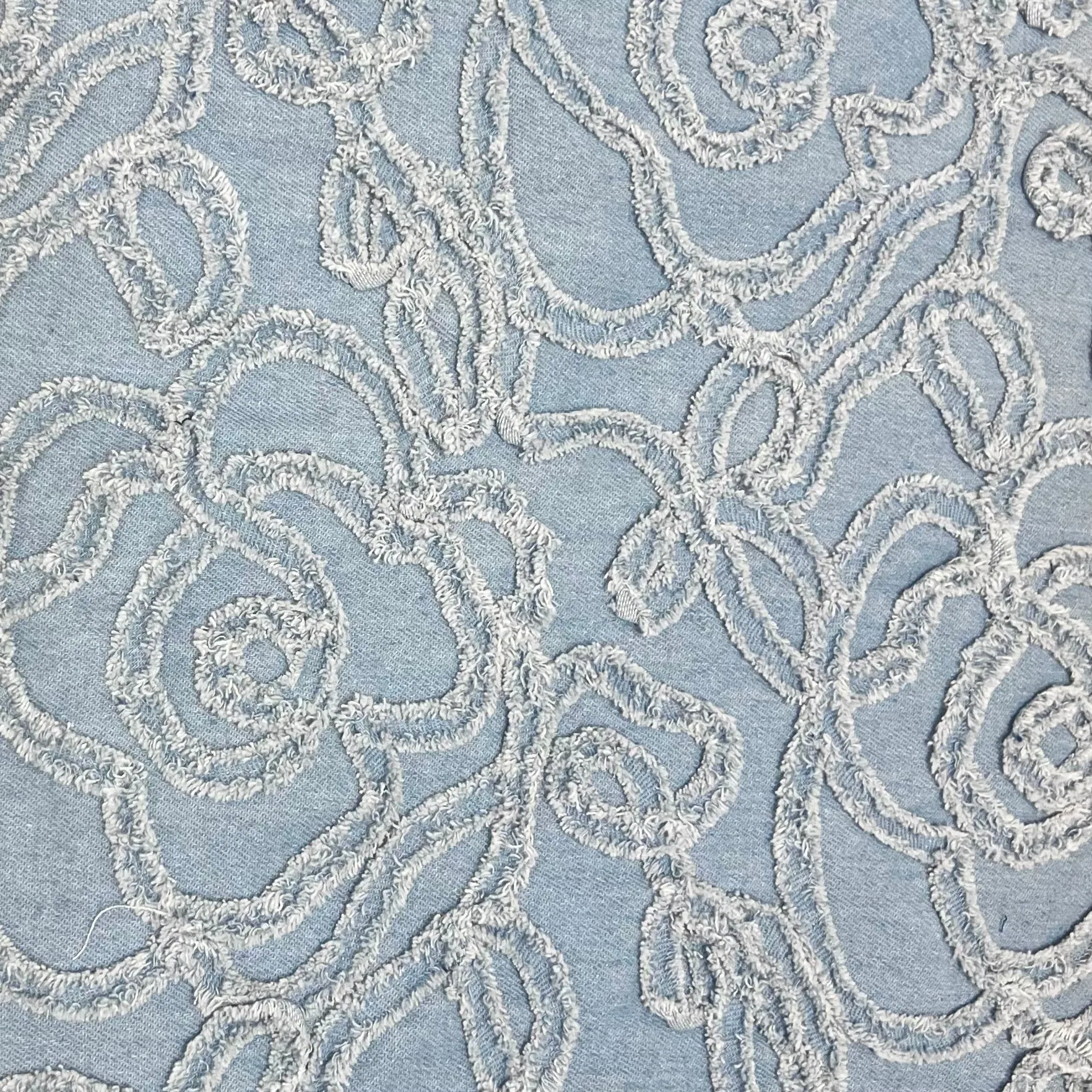 Textured Denim Rose Fabric