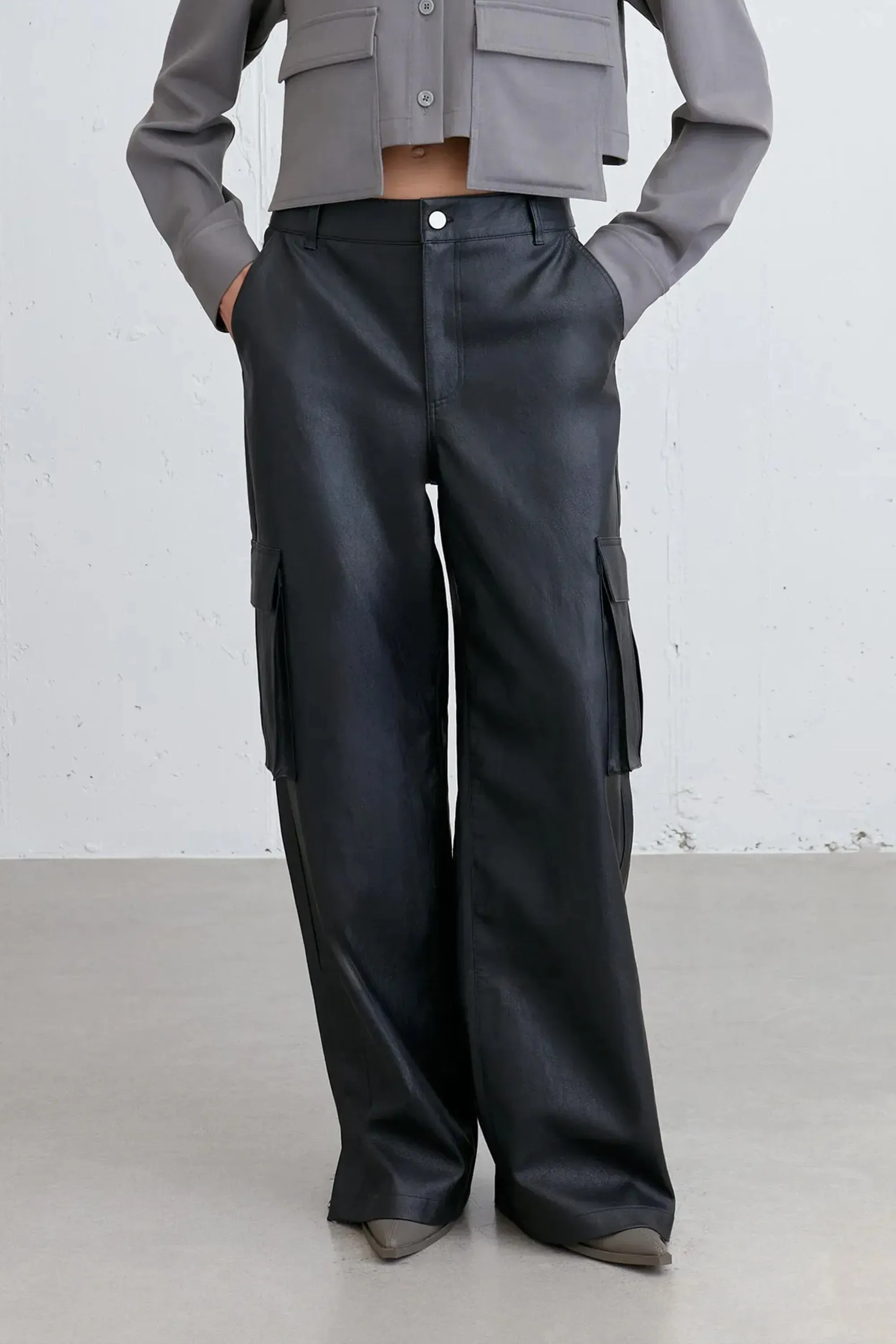 VEGAN LEATHER CARGO PANT