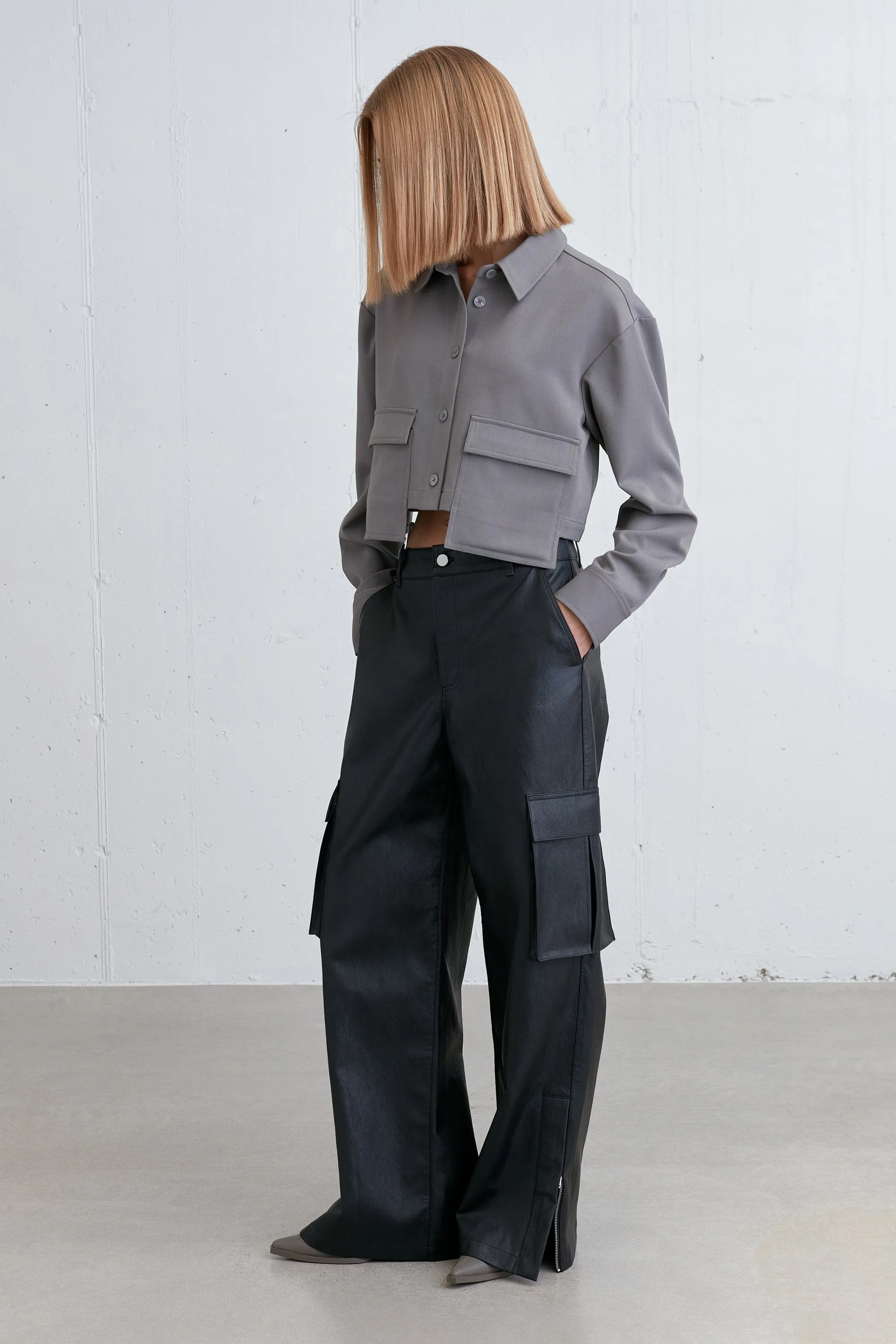 VEGAN LEATHER CARGO PANT