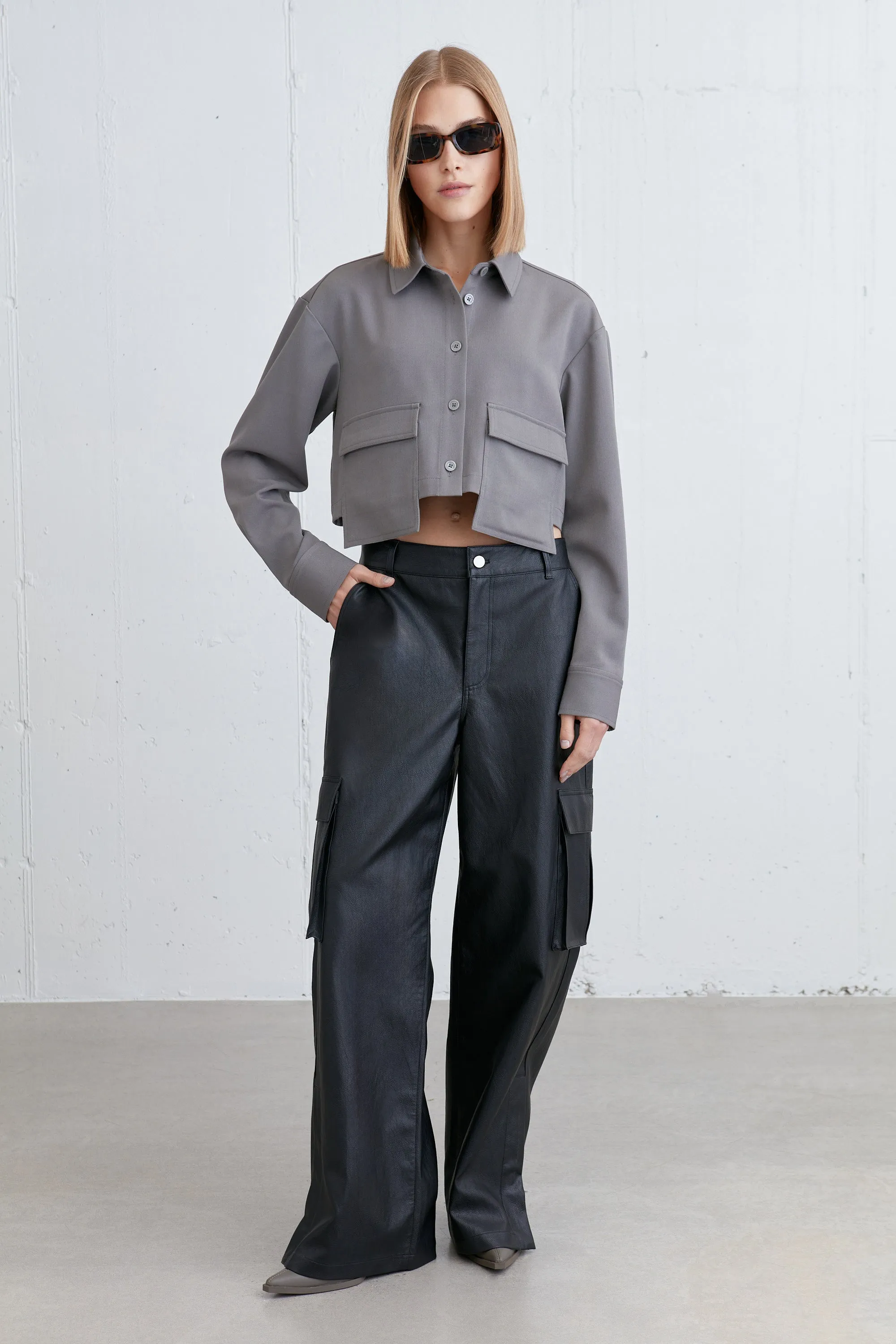 VEGAN LEATHER CARGO PANT