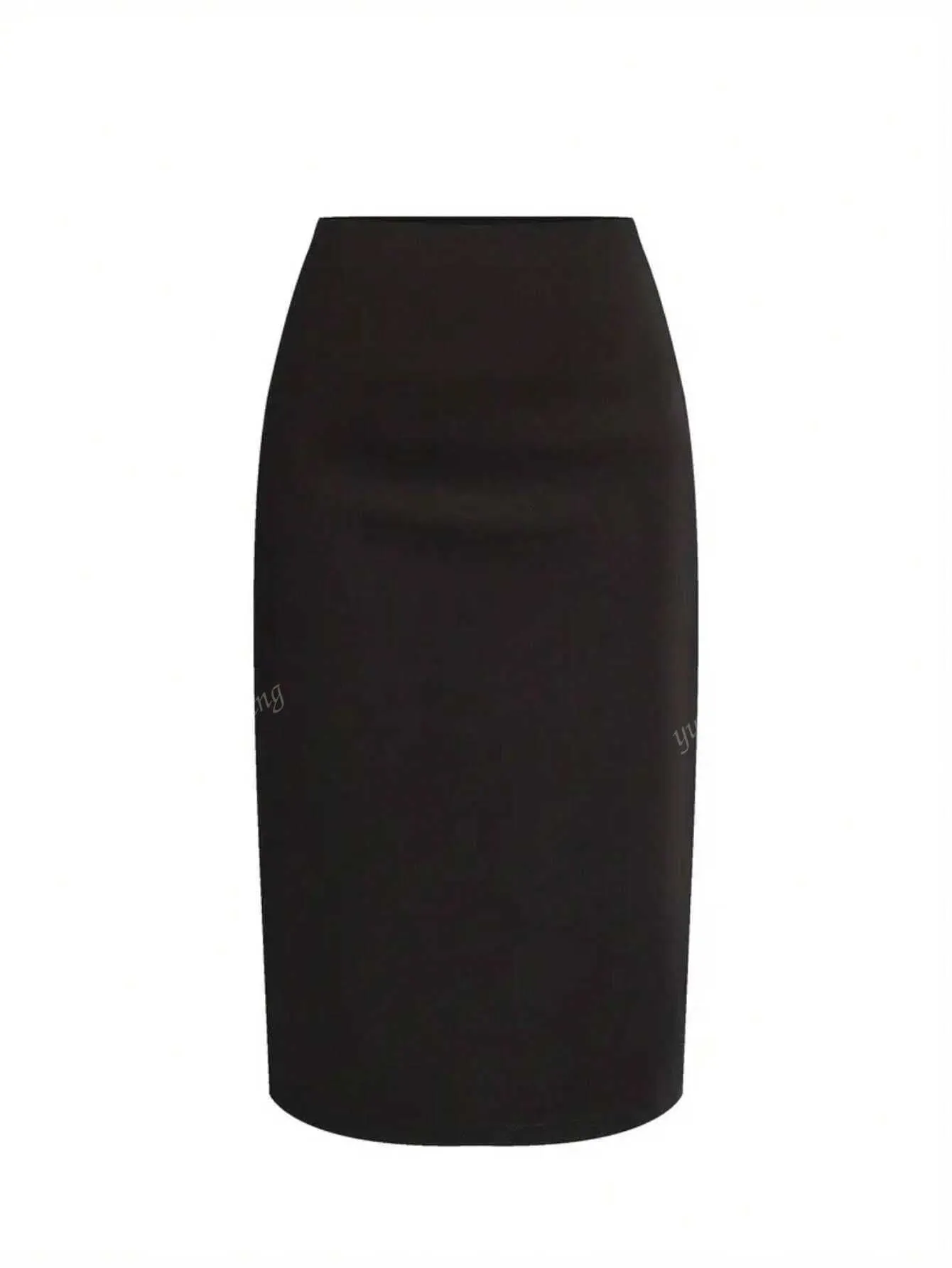 Women Solid Color Elegant High Waist Pencil Skirt